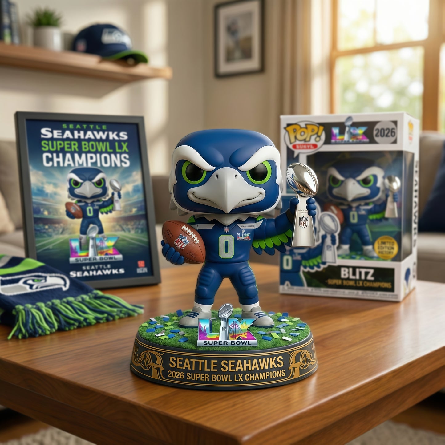 ๐ Seattle Seahawks โ Super Bowl LX Champions Commemorative Pop! Figure