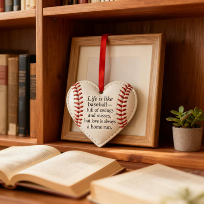 Heart-shaped Baseball Ornaments