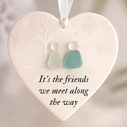Heart-Shaped Sea Glass Friendship Decor🌊✨