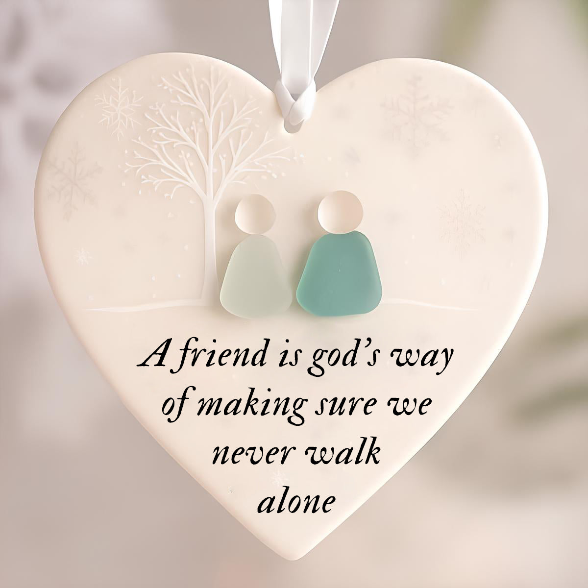 Heart-Shaped Sea Glass Friendship Decor🌊✨