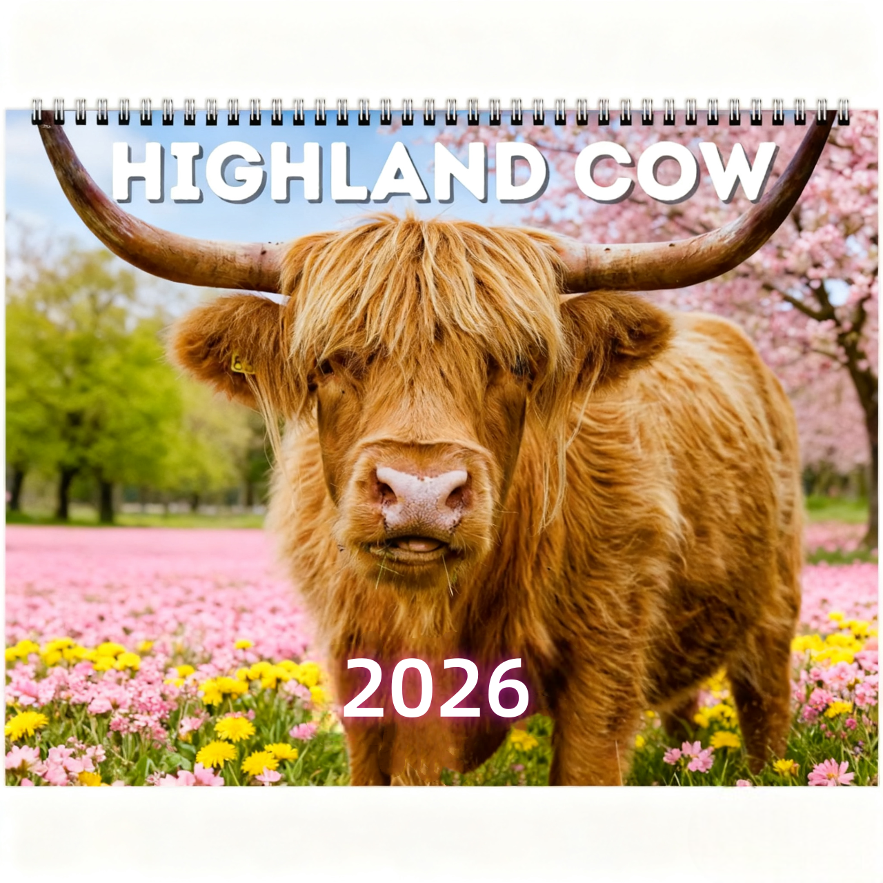Highland Cow Wall Calendar 2026 🐮📅