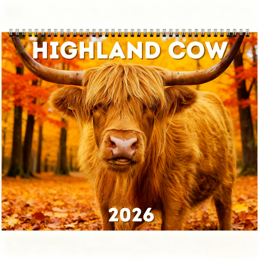 Highland Cow Wall Calendar 2026 🐮📅