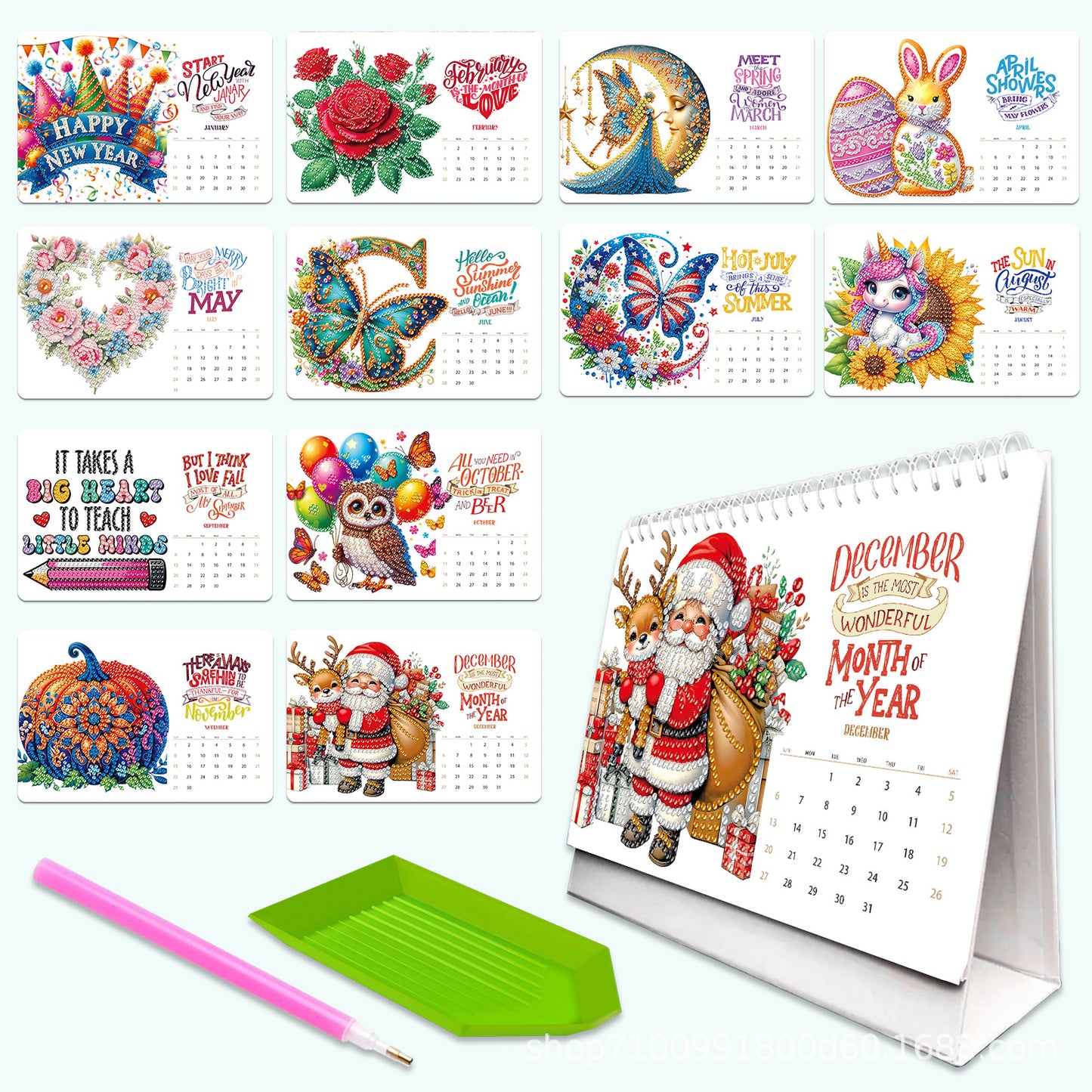 🗓️2026 DIY Special Shape Desktop Diamond Standing Calendar🎁Buy 2 Free Shipping