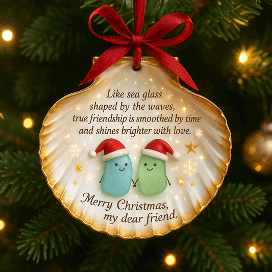 Sea Glass Shell Friendship Ornament