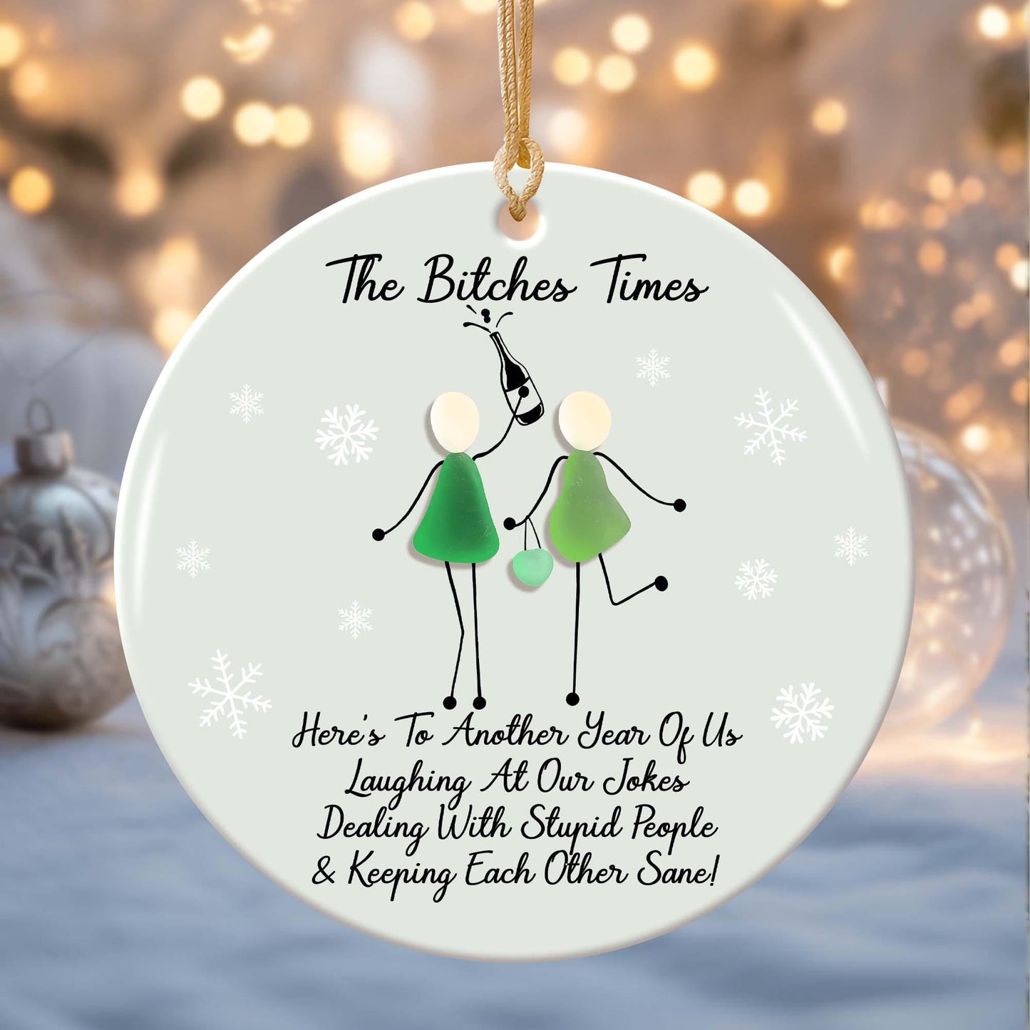 Christmas Friendship Sea Glass Decoration