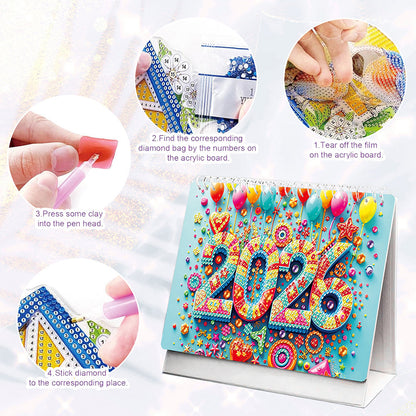 🗓️2026 DIY Special Shape Desktop Diamond Standing Calendar🎁Buy 2 Free Shipping