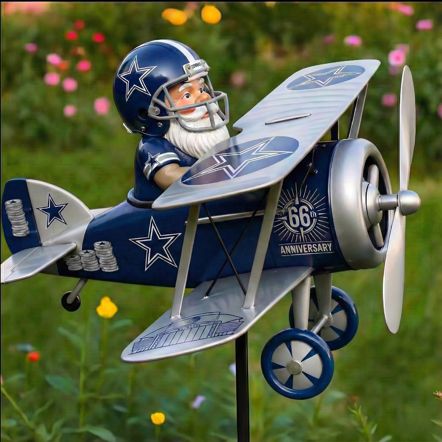 Dallas Cowboys 66th Anniversary Commemorative Garden Windmill