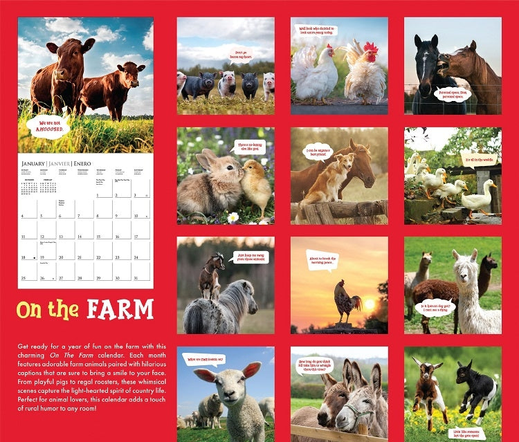 Funny Farm Animals Calendar 2026