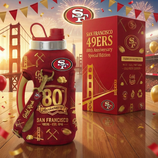 San Francisco 49ers 80th Anniversary Premium Water Jug