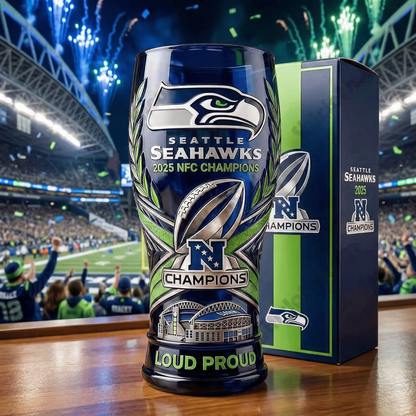 Seattle Seahawks 2025 NFC Champions Glass