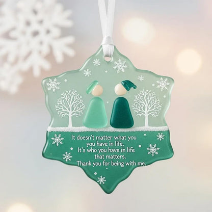 Christmas Friendship Sea Glass Decoration